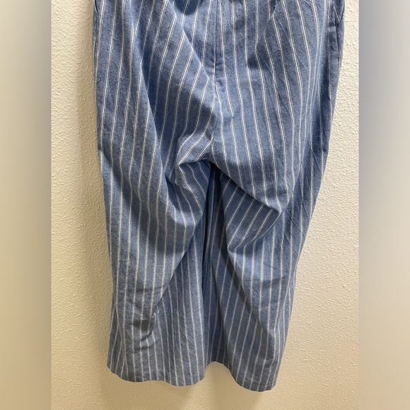 Lost + Wander Striped Jumpsuit Tank Top Off The Shoulders Back Cutout Pockets Sm - Picture 8 of 9